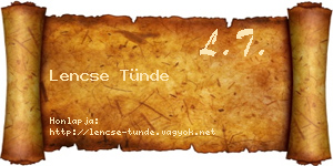 Lencse Tünde névjegykártya