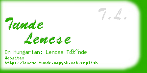 tunde lencse business card